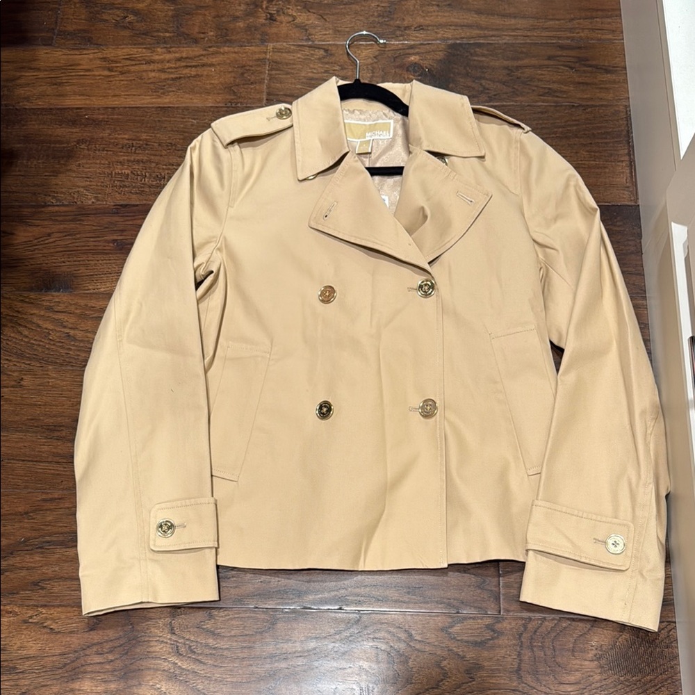 NWT Michael Kors Classic Swing Tan Double-Breasted Jacket